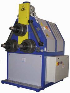 The Saf range of pyramid style ring rolling machines where all three shafts are gear driven and manufactured from hardened and grounded strength steel. These machines are very flexible and are suitable for bending a variety of sections including tube, angles, flats, I beams and special profiles. There are two models available with the HP and CN control systems.